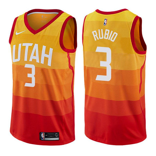 Jazz Male Ricky Rubio #3 City Edition Gold Jersey