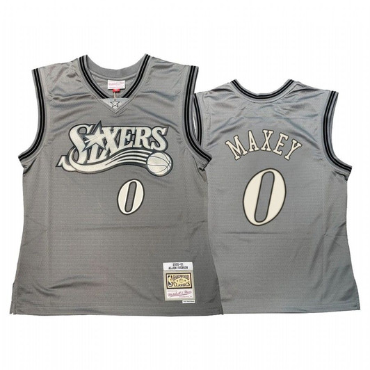 Tyrese Maxey #0 Philadelphia 76Ers Hardwood Classics Jersey Gray