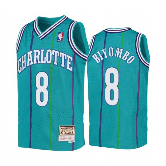 Bismack Biyombo Charlotte Hornets Youth Teal Hardwood Classics Jersey
