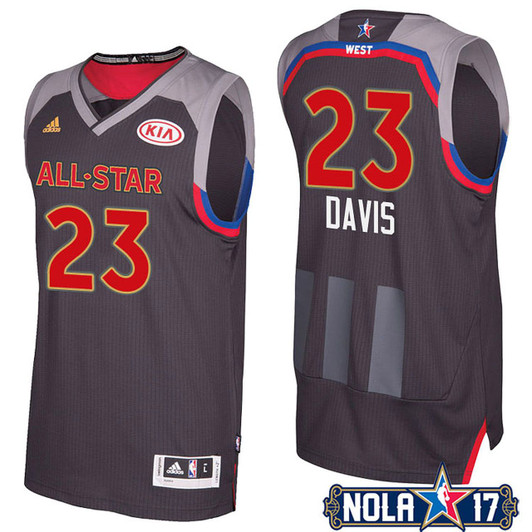 Male 2017 All-Star Pelicans Anthony Davis #23 Western Conference Charcoal Jersey