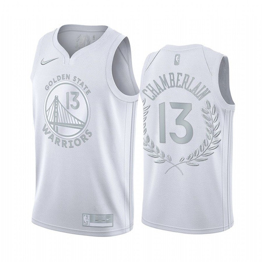 Wilt Chamberlain Golden State Warriors White Platinum Edition #13 Jersey