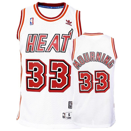 Miami Heat Alonzo Mourning White Hardwood Classics Jersey