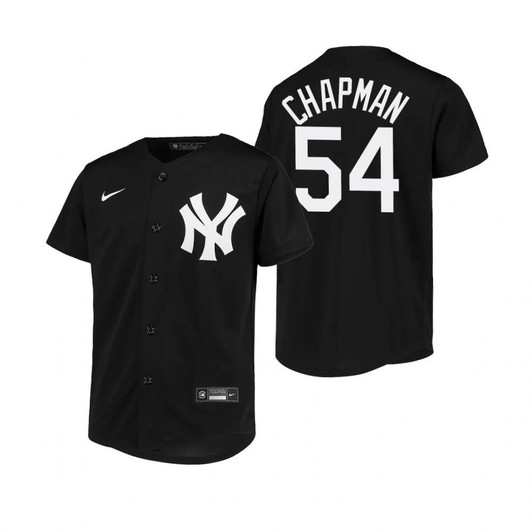 New York Yankees #54 Aroldis Chapman Collection 2020 Alternate Black Jersey Gift For Yankees Fans