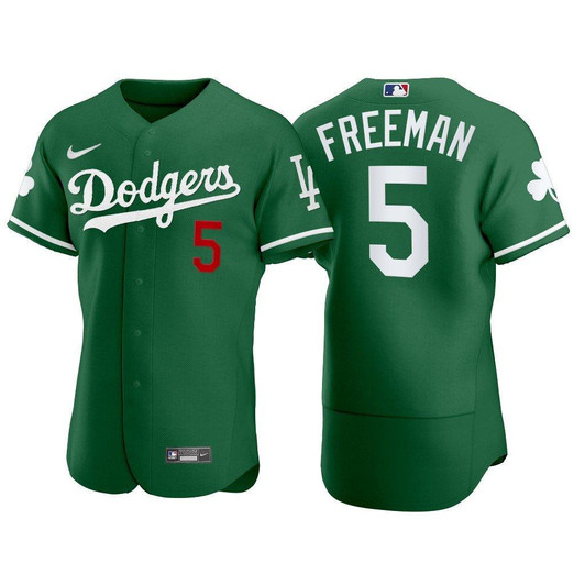 Los Angeles Dodgers Freddie Freeman 5 MLB Player Green Jersey Gift For Dodgers Fans
