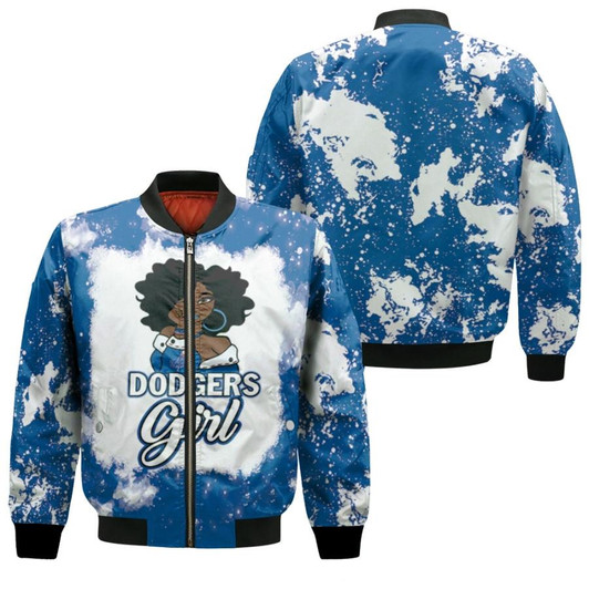 Los Angeles Dodgers Girl African Girl MLB Team Allover Design Gift For Los Angeles Dodgers Fans Bomber Jacket