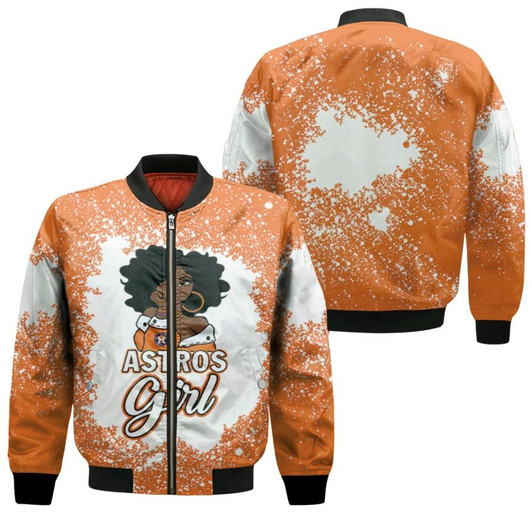 Houston Astros Girl African Girl MLB Team Allover Design Gift For Houston Astros Fans Bomber Jacket