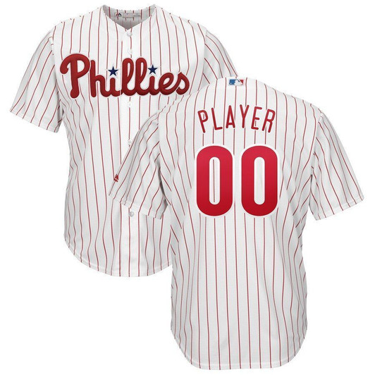 Philadelphia Phillies Majestic Home Cool Base Custom Jersey Jersey White/Scarlet 2021