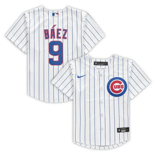 Preschool Chicago Cubs Javier Baez White Home Player Baseball Jersey Mlb Baseball Jersey647