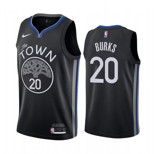 Alec Burks Golden State Warriors 2019-20 Black City #20 Jersey