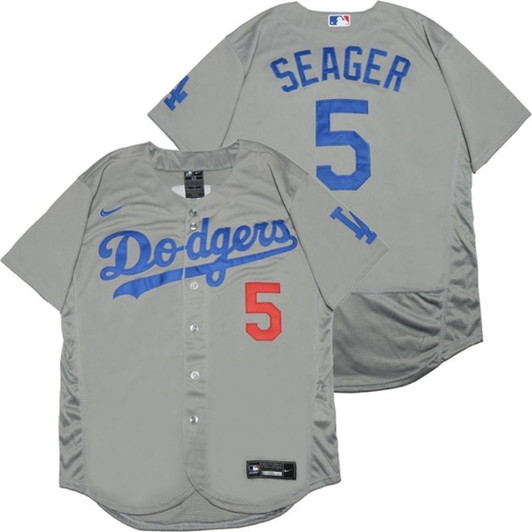 Los Angeles Dodgers Corey Seager #5 2020 Mlb Silver Jersey