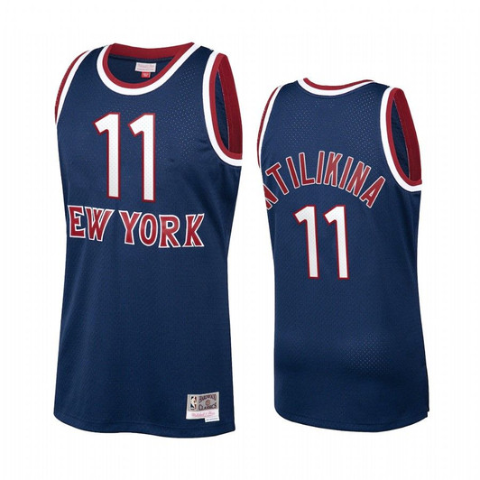 Frank Ntilikina #11 New York Knicks Navy Hardwood Classics Jersey