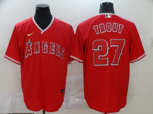Los Angeles Angels Mike Trout #27 2020 Mlb Red Jersey