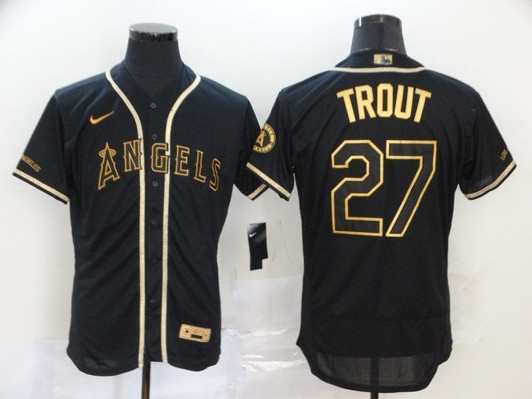 Los Angeles Angels Mike Trout #27 2020 Mlb Black Jersey