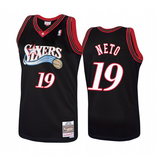 Philadelphia 76Ers #19 Raul Neto Hardwood Classics Black Jersey