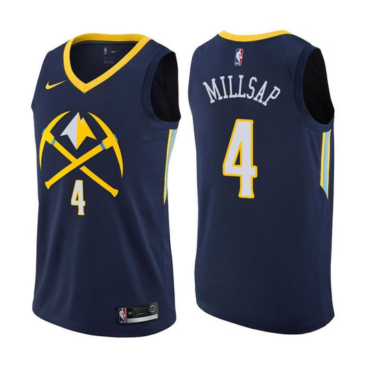 Nuggets Male Paul Millsap #4 City Edition Navy Jersey
