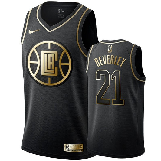 Men'S Los Angeles Clippers Patrick Beverley Black #21 Golden Edition Swingman Jersey