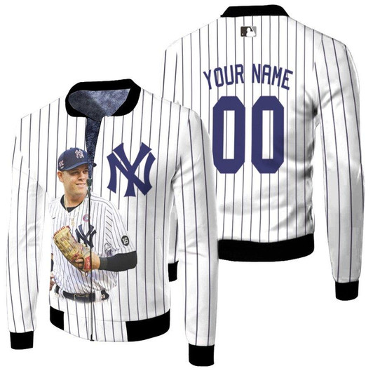 New York Yankees Gio Urshela 16 2020 MLB White 3D Personalized Gift With Custom Number Name For Yankees Fans Fleece Bomber Jacket