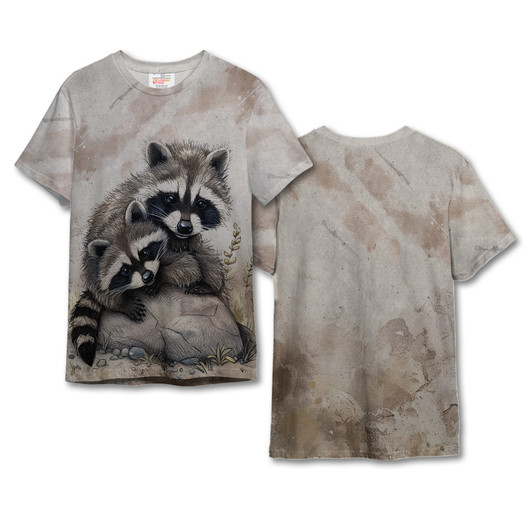 Hugging Raccoon Family Shirt