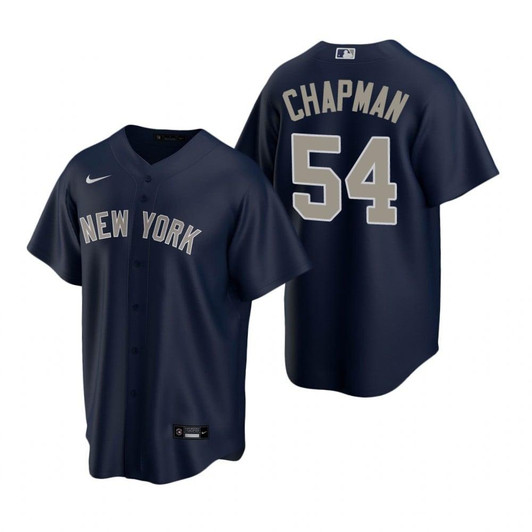 Mens New York Yankees #54 Aroldis Chapman 2020 Alternate Navy Jersey Gift For Yankees Fans