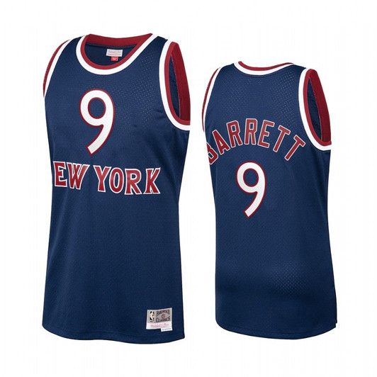 Rj Barrett #9 New York Knicks Navy Hardwood Classics Jersey