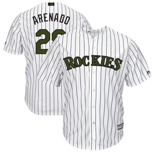 Nolan Arenado Colorado Rockies Majestic Memorial Day Cool Base Player Jersey Jersey White 2021