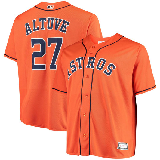 MenS Jose Altuve Orange Houston Astros Big & Tall Replica Player Jersey