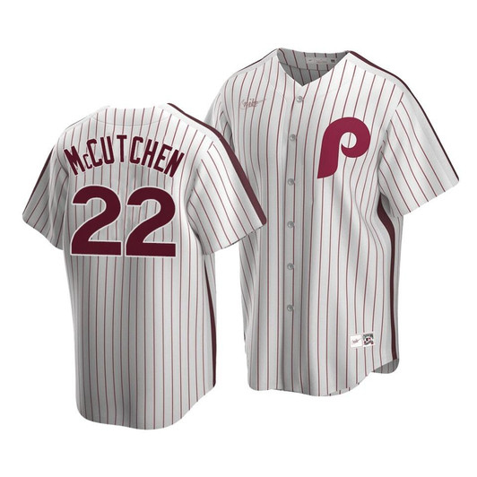 MenS Philadelphia Phillies Andrew Mccutchen #22 Cooperstown Collection White Home Jersey