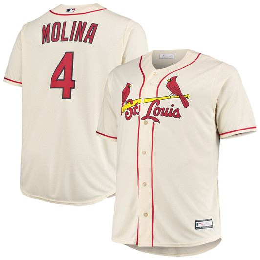 MenS Yadier Molina Cream St. Louis Cardinals Big & Tall Replica Player Jersey