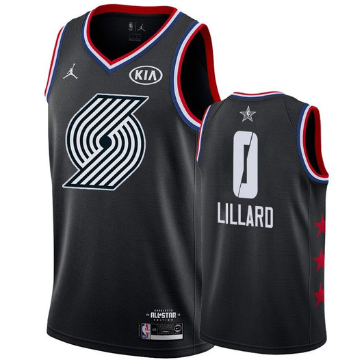Men'S Portland Trail Blazers #0 Damian Lillard 2019 All-Star Jersey - Black