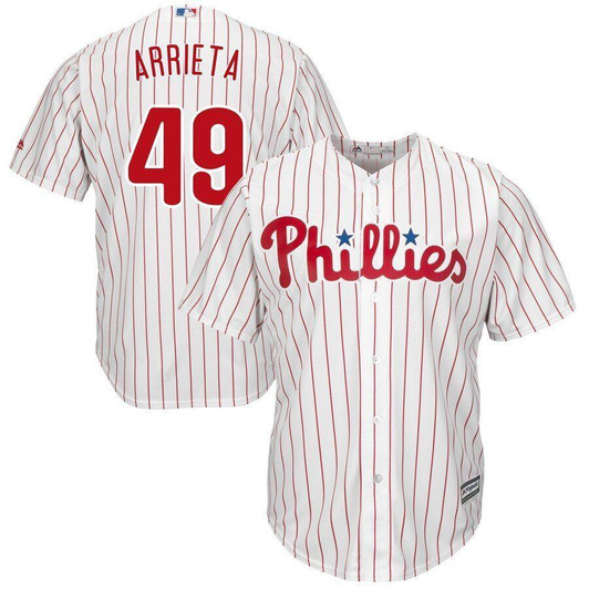 Jake Arrieta Philadelphia Phillies Majestic Official Cool Base Player Jersey White 2019