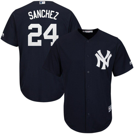 Gary Sanchez New York Yankees Majestic Fashion Official Cool Base Player Jersey Navy 2019