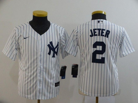 New York Yankees Derek Jeter #2 2020 MLB White Jersey
