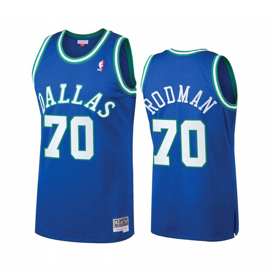 Dallas Mavericks Dennis Rodman #70 Blue Heritage Classic Jersey