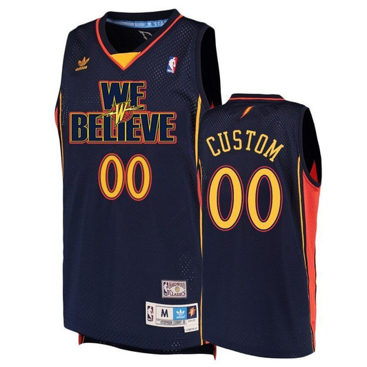 Golden State Warriors Custom Navy We Believe Swingman Hardwood Classics Men'S Jersey