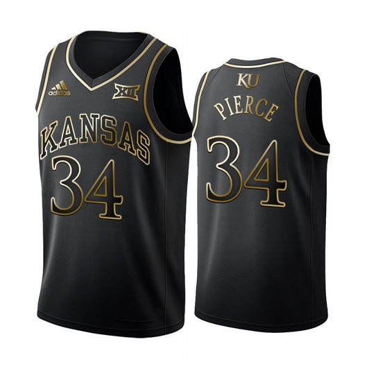 Kansas Jayhawks Paul Pierce Black Golden Edition Limited Jersey Boston Celtics