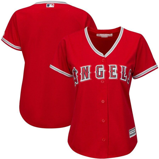 Los Angeles Angels Majestic Womens Cool Base Jersey Scarlet 2019