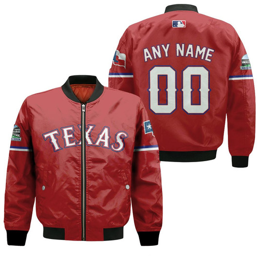 Personalized Texas Rangers 00 Any Name 2020 Mlb Team Red Jersey Inspired Style Bomber Jacket