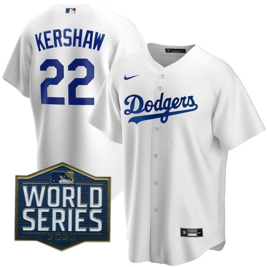 Los Angeles Dodgers Clayton Kershaw #22 2020 Mlb White Jersey