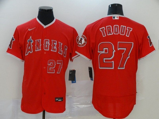 Los Angeles Angels Mike Trout #27 2020 Mlb Red Jersey