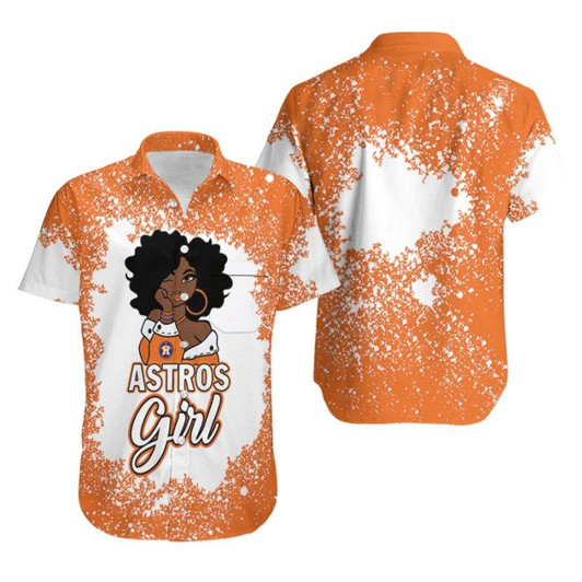 Houston Astros Girl African Girl MLB Team Allover Design Gift For Houston Astros Fans Hawaiian Shirt - MLB