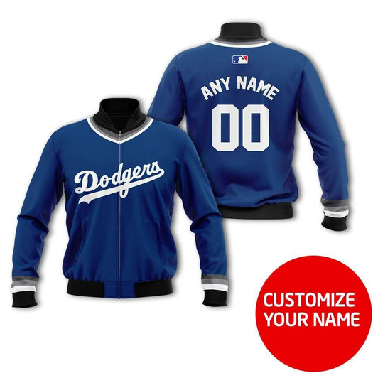 Los Angeles Dodgers Baseball Team Blue Custom Number Name Gift For Dodgers Fans Bomber Jacket