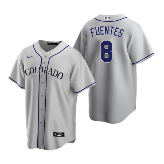 Mens Colorado Rockies #8 Joshua Fuentes Road Gray Jersey Gift For Rockies Fans