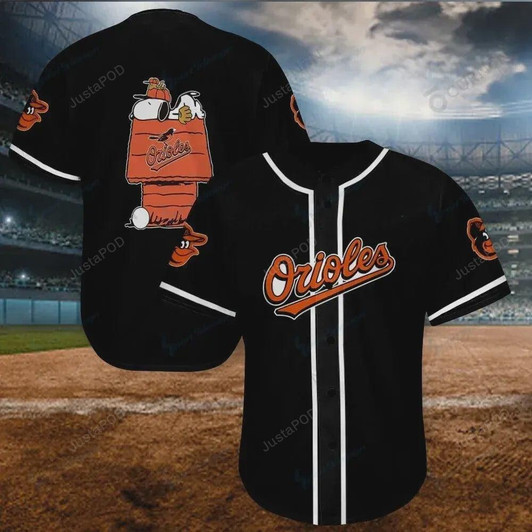 Baltimore Orioles Snoppy Baseball Jersey, Baseball Shirt, Best Gift For Sports Fan