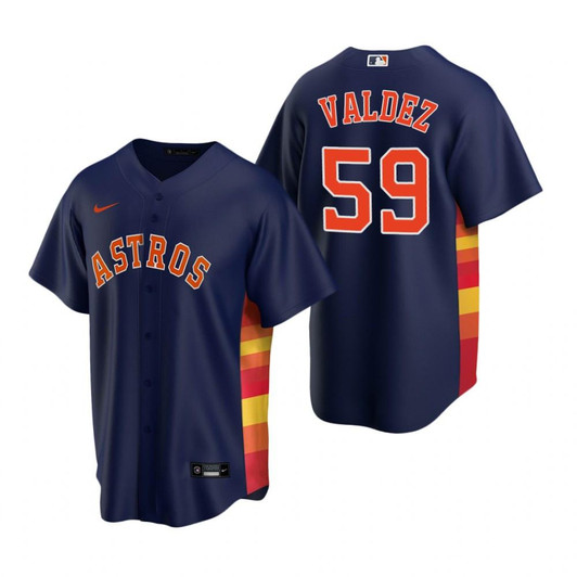 Mens Houston Astros #59 Framber Valdez 2020 Alternate Navy Jersey Gift For Astros Fans