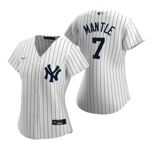 Womens New York Yankees #7 Mickey Mantle 2020 White Jersey Gift For Yankees Fans