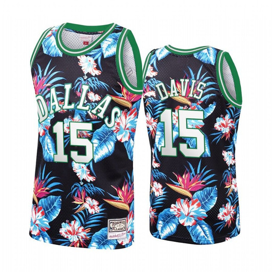 Dallas Mavericks Brad Davis #15 Floral Fashion Jersey Men'S