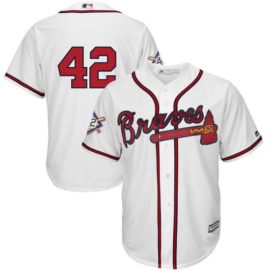 Atlanta Braves Majestic 2019 Jackie Robinson Day Official Cool Base Jersey White 2019