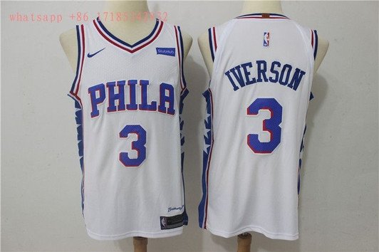 Philadelphia 76Ers Allen Iverson #3 2020 Nba New Arrival White Jersey