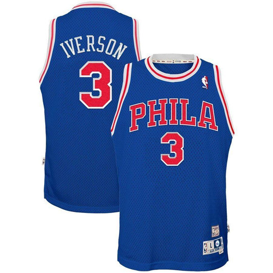 Allen Iverson Philadelphia 76Ers Mitchell Ness Hardwood Classics Swingman Throwback Jersey Royal 2019