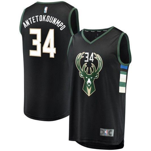 Giannis Antetokounmpo Milwaukee Bucks Fast Break Alternate Jersey Black Statement Edition